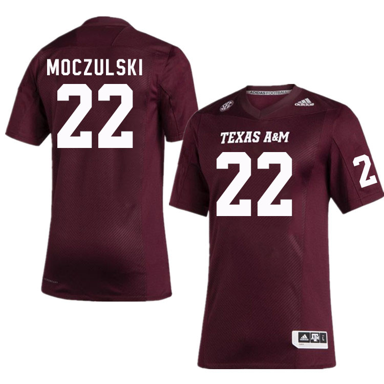 Men #22 Ethan Moczulski Texas A&M Aggies College Football Jerseys Stitched Sale-Maroon